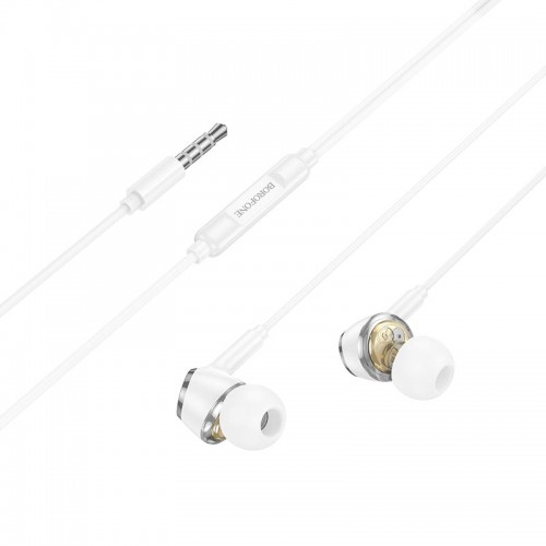 Наушники Borofone Miller universal earphones with microphone BM90 white