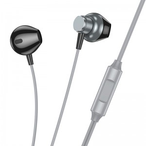 Навушники Hoco Smart metal universal earphones with microphone M125 metal-grey