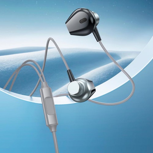 Навушники Hoco Smart metal universal earphones with microphone M125 metal-grey
