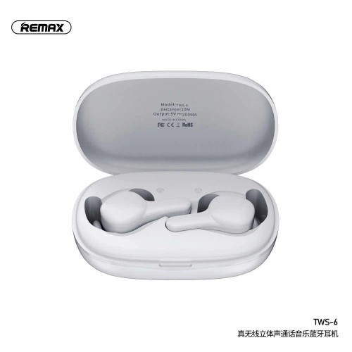 Навушники Bluetooth REMAX True TWS - 6 Hi-Fi |BT5.0, 4hours| white