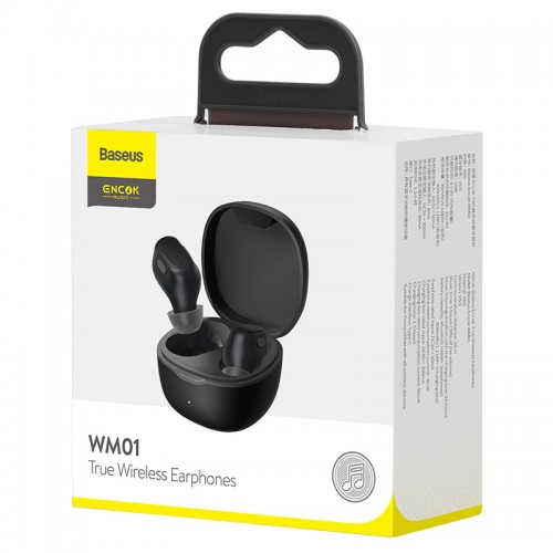 Наушники BLUETOOTH BASEUS Encok True Wireless Earphones WM01 |5Hours, BT5.0, 40mAh/300mAh| (NGWM01-04)