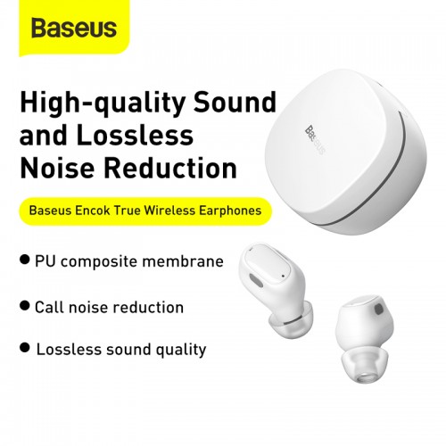 Наушники BLUETOOTH BASEUS Encok True Wireless Earphones WM01 |5Hours, BT5.0, 40mAh/300mAh| (NGWM01-04)