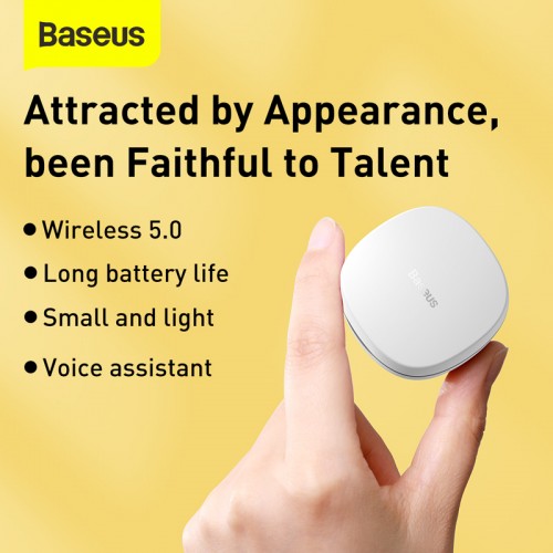 Навушники BLUETOOTH BASEUS Encok True Wireless Earphones WM01 |5Hours, BT5.0, 40mAh/300mAh| (NGWM01-04) green