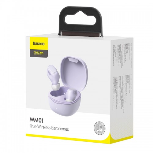 Навушники BLUETOOTH BASEUS Encok True Wireless Earphones WM01 |5Hours, BT5.0, 40mAh/300mAh| (NGWM01-04) yellow