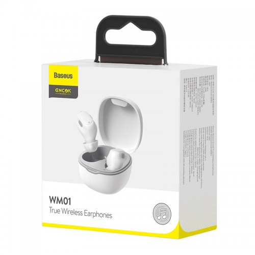 Навушники BLUETOOTH BASEUS Encok True Wireless Earphones WM01 |5Hours, BT5.0, 40mAh/300mAh| (NGWM01-04) yellow