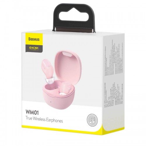 Навушники BLUETOOTH BASEUS Encok True Wireless Earphones WM01 |5Hours, BT5.0, 40mAh/300mAh| (NGWM01-04) yellow