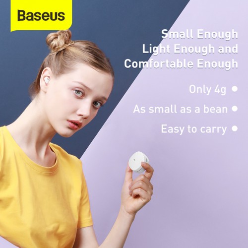 Навушники BLUETOOTH BASEUS Encok True Wireless Earphones WM01 |5Hours, BT5.0, 40mAh/300mAh| (NGWM01-04) yellow