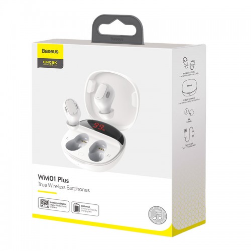 Навушники Bluetooth BASEUS Encok True Wireless Earphones WM01 Plus (NGWM01P-04) white
