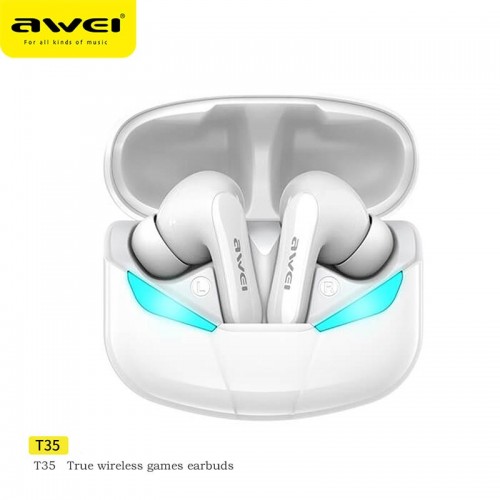 Навушники Bluetooth AWEI T35 Gaming TWS earphone |BT5.0, 35/400mAh, 5Hours| white
