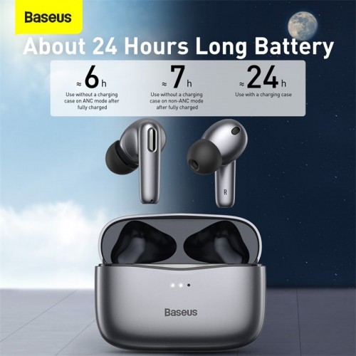 Навушники Bluetooth BASEUS SIMU ANC True Wireless Earphones S2 |42/480mAh, 6/24Hours| (NGS2-02) white