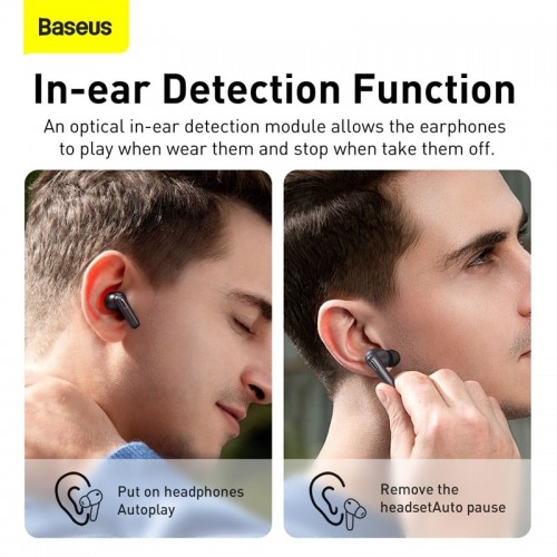 Навушники Bluetooth BASEUS SIMU ANC True Wireless Earphones S2 |42/480mAh, 6/24Hours| (NGS2-02) white