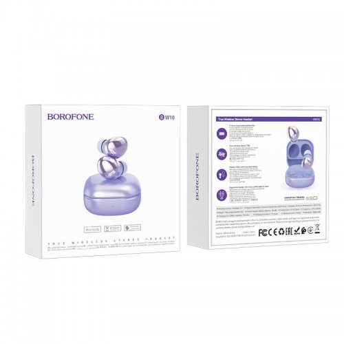 Навушники Bluetooth BOROFONE Magic rhyme true wireless BT headset BW10 |BT5.1, 4h, 30/350mAh| blue
