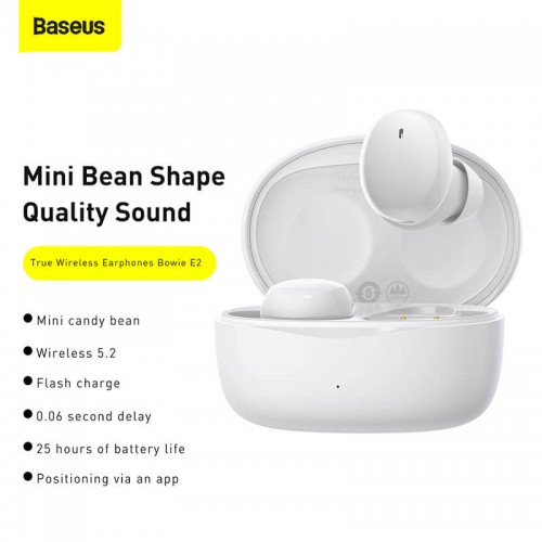 Навушники Baseus True Wireless Earphones Bowie E2 |BT5.2, 40/300mAh, 5H, Location, OTA| (NGTW090001) black