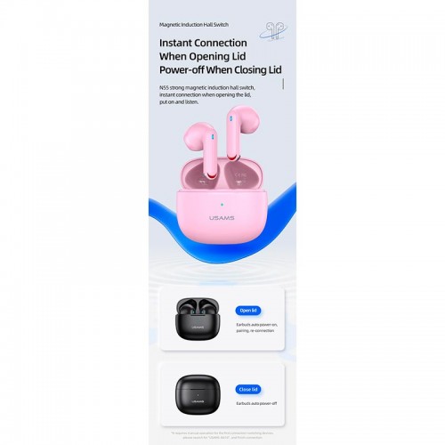 Навушники Bluetooth USAMS TWS NX10 |BT5.2, 35/320mAh, 5h| black