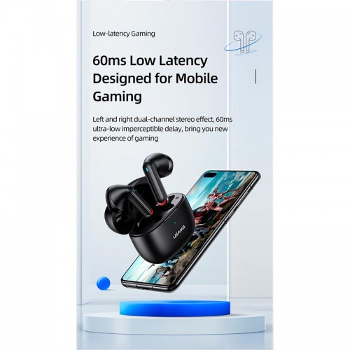 Навушники Bluetooth USAMS TWS NX10 |BT5.2, 35/320mAh, 5h| black