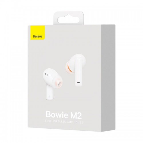 Навушники BASEUS True Wireless Earphones Bowie M2 |BT5.2, ANC, 40/400mAh, 5h| (NGTW140002) white