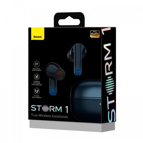 Навушники BASEUS True Wireless Earphones Storm 1 |BT5.2, 50/400mAh, ANC, 5h| (NGTW140201) black
