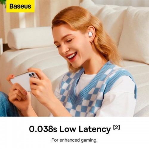 Навушники BASEUS Bowie True Wireless Earphones WM05 |BT5.2, 35/400mAh, ANC, 5h| (NGTW200002) white