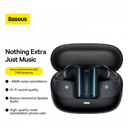 Навушники Baseus Bowie M2s True Wireless Earphones |BT5.3, 30/400mAh, 7h| (NGTW350101) black