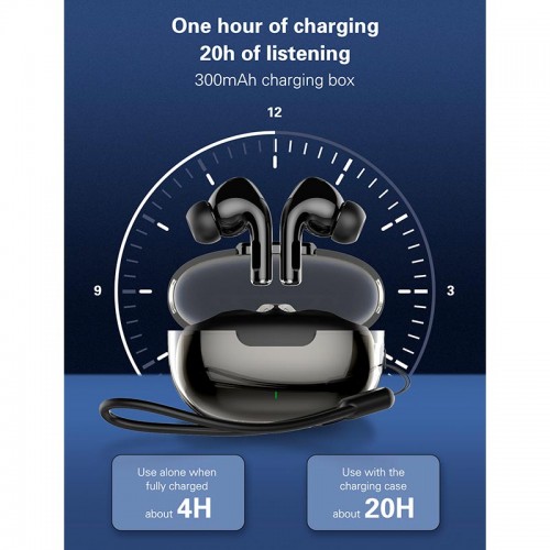 Навушники LDNIO TWS HD Audio BT Earbuds T02 |BT5.3, 30/300mAh, 4h| black