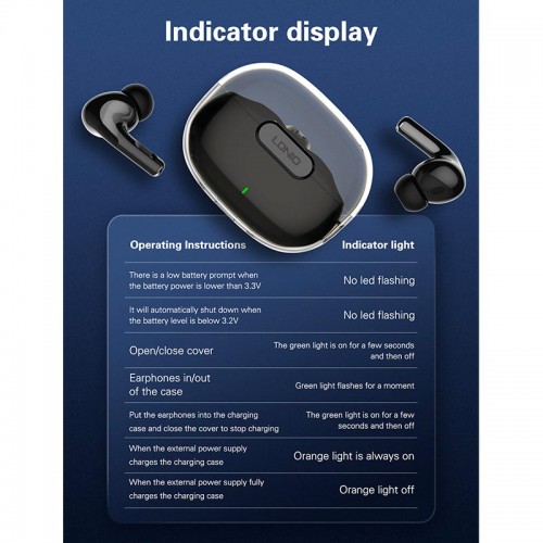 Навушники LDNIO TWS HD Audio BT Earbuds T02 |BT5.3, 30/300mAh, 4h| black