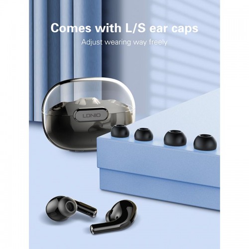 Навушники LDNIO TWS HD Audio BT Earbuds T02 |BT5.3, 30/300mAh, 4h| black