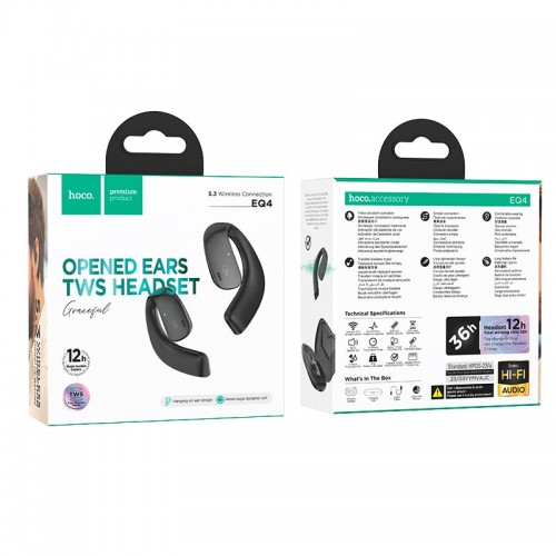 Навушники HOCO EQ4 Graceful true wireless BT headset |BT5.3, 500mAh, 12h| blue