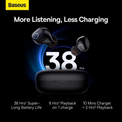 Навушники Baseus Bowie WM03 True Wireless Earphones |BT5.3, 50/500mAh, 8H, Location| black