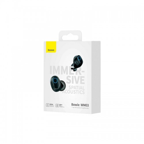 Навушники Baseus Bowie WM03 True Wireless Earphones |BT5.3, 50/500mAh, 8H, Location| black