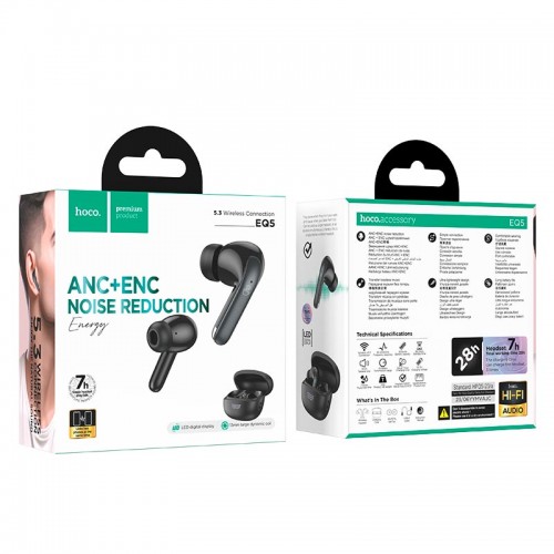 Наушники HOCO Energy true wireless ANC+ENC noise reduction BT headset EQ5 |BT5.3, 40/300mAh, 7h|