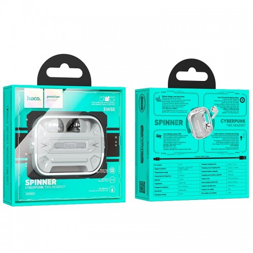 Навушники Hoco Trendy true wireless BT gaming headset EW55 |BT5.3, 30/300mAh, 4h| silver