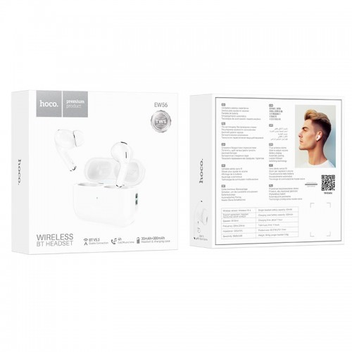 Навушники HOCO Generoso true wireless BT headset EW56 |BT5.3, 30/300mAh, 4h| white