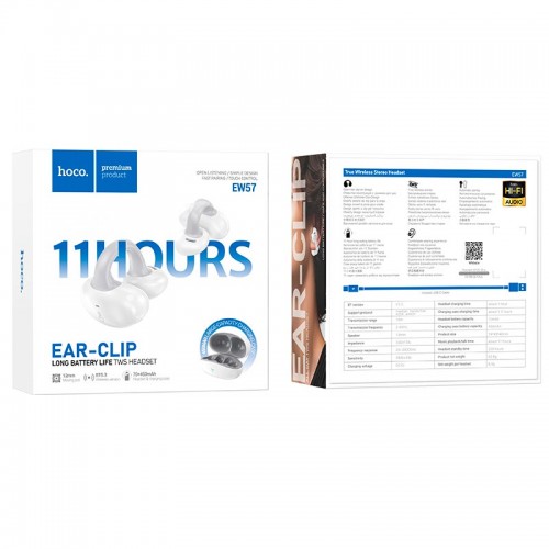 Наушники HOCO Auspicious clip-on true wireless BT headset EW57 |BT5.3, 70/450mAh, 11h|