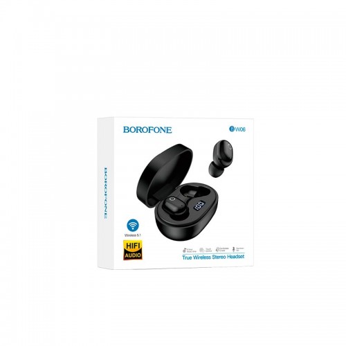 Навушники Borofone Manner true wireless BT headset BW06 |BT5.1, 30/300mAh, 4h| black