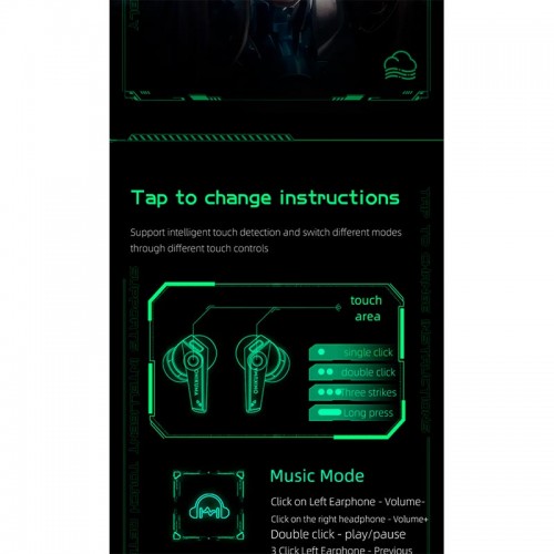 Навушники Bluetooth Onikuma T308 |BT5.3, 40/300mAh, 6h| black