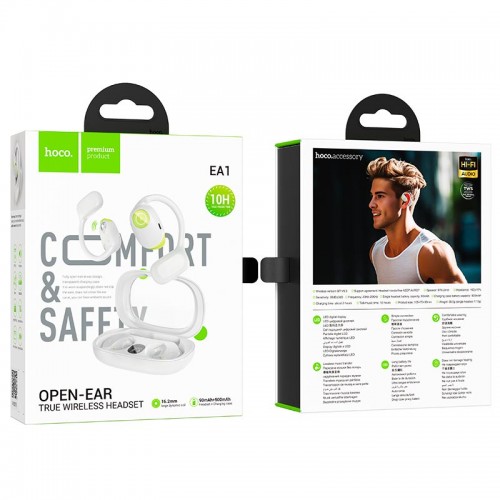 Навушники HOCO Spectrum true wireless BT headset EA1 |BT5.3, 90/500mAh, 10h| Milky white