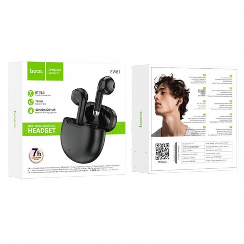 Навушники HOCO June true wireless BT headset EW61 |BT5.3, 40/320mAh, 7h| purple