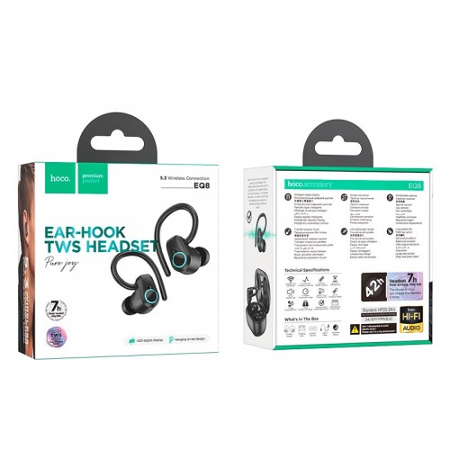 Навушники HOCO Pure joy in-ear true wireless BT headset EQ8 |BT5.3, 7/42h| Milky white