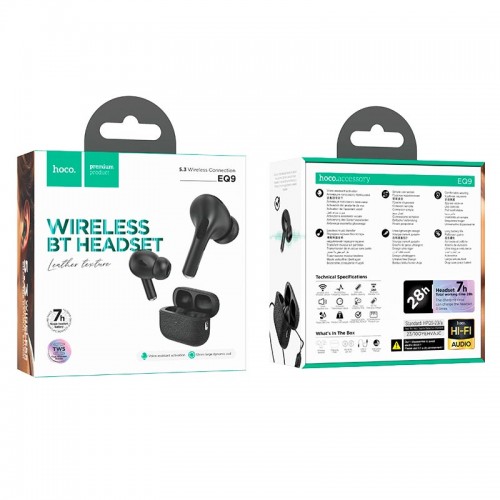 Навушники HOCO Duke true wireless BT headset EQ9 |BT5.3, 7/28h| black