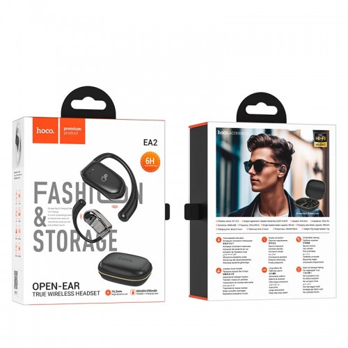 Навушники HOCO Graceful open true wireless BT headset EA2 |BT5.3, 60/390mAh, 6h| Milky white