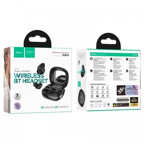 Наушнкі HOCO fun true wireless BT headset EQ13 |BT5.3, 40/400mAh, 7h| Milky white
