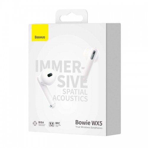 Навушники BASEUS CN Bowie WX5 True Wireless Earphones |BT5.3, 40/400mAh,ENC, 6.5h| white