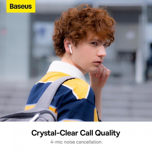 Навушники BASEUS CN Bowie WX5 True Wireless Earphones |BT5.3, 40/400mAh,ENC, 6.5h| white