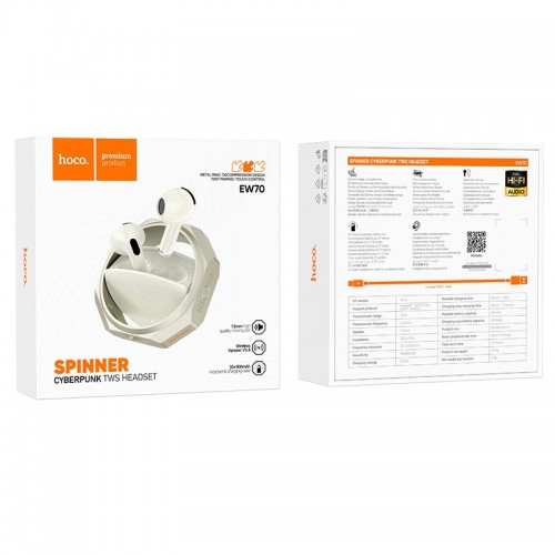 Навушники HOCO Glory true wireless BT headset EW70 |BT5.5, 35/300mAh, 6h| black-purple