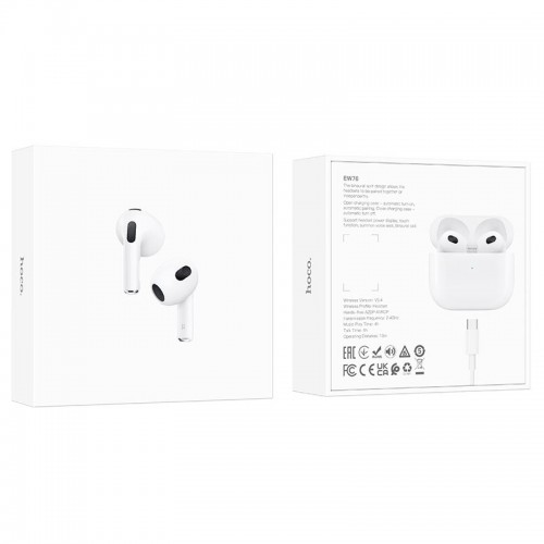 Навушники Hoco True wireless stereo headset EW76 |BT5.4, 4H| white