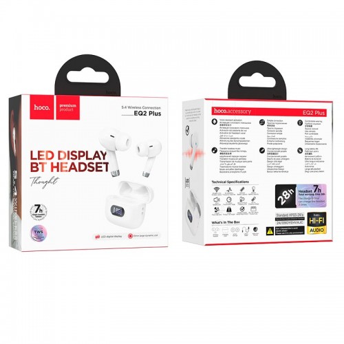 Навушники HOCO Thought true wireless BT headset EQ2 Plus |BT5.4, 40/320mAh, 7h| black