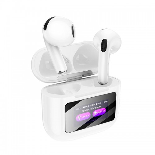 Навушники HOCO Randy true wireless BT headset with touch screen EW73 |BT5.4, 30/300mAh, 4h| white