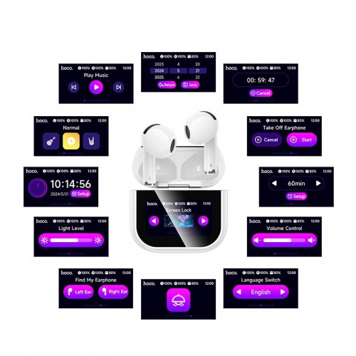 Наушники HOCO Sparkle true wireless touch screen BT headset EW82 |BT5.4, 30/300mAh, 4h|