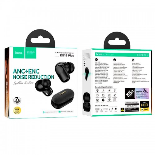 Навушники HOCO Duke V true wireless ANC + ENC noise reduction BT headset Eq19 Plus |BT5.4, 40/400mAh, 7h| black