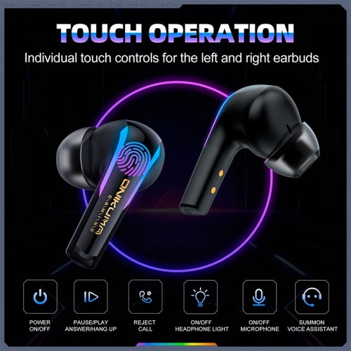 Наушники Onikuma Wireless Gaming Earbuds with ENC Mic T27 |BT5.3/2.4G, PS5/PC, 7h|